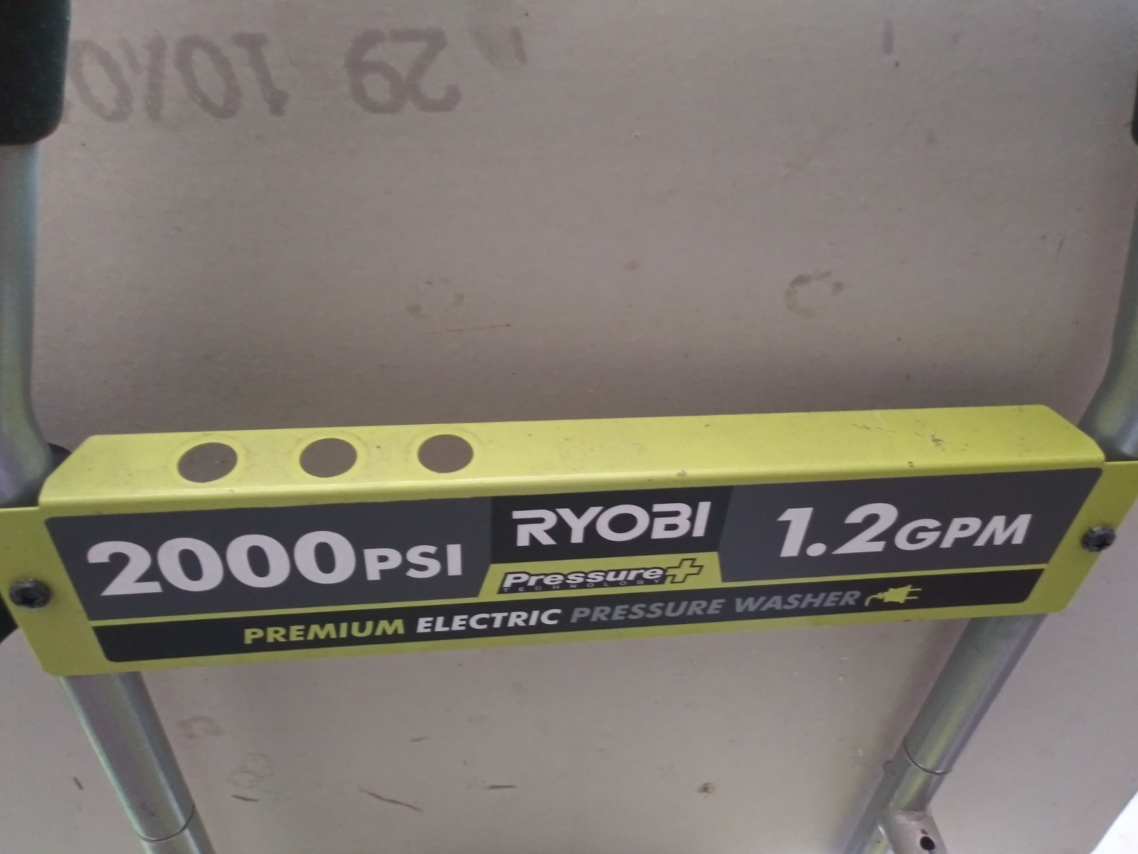RYOBI Model RY141900VNM pressure washer OEM Performance Panel