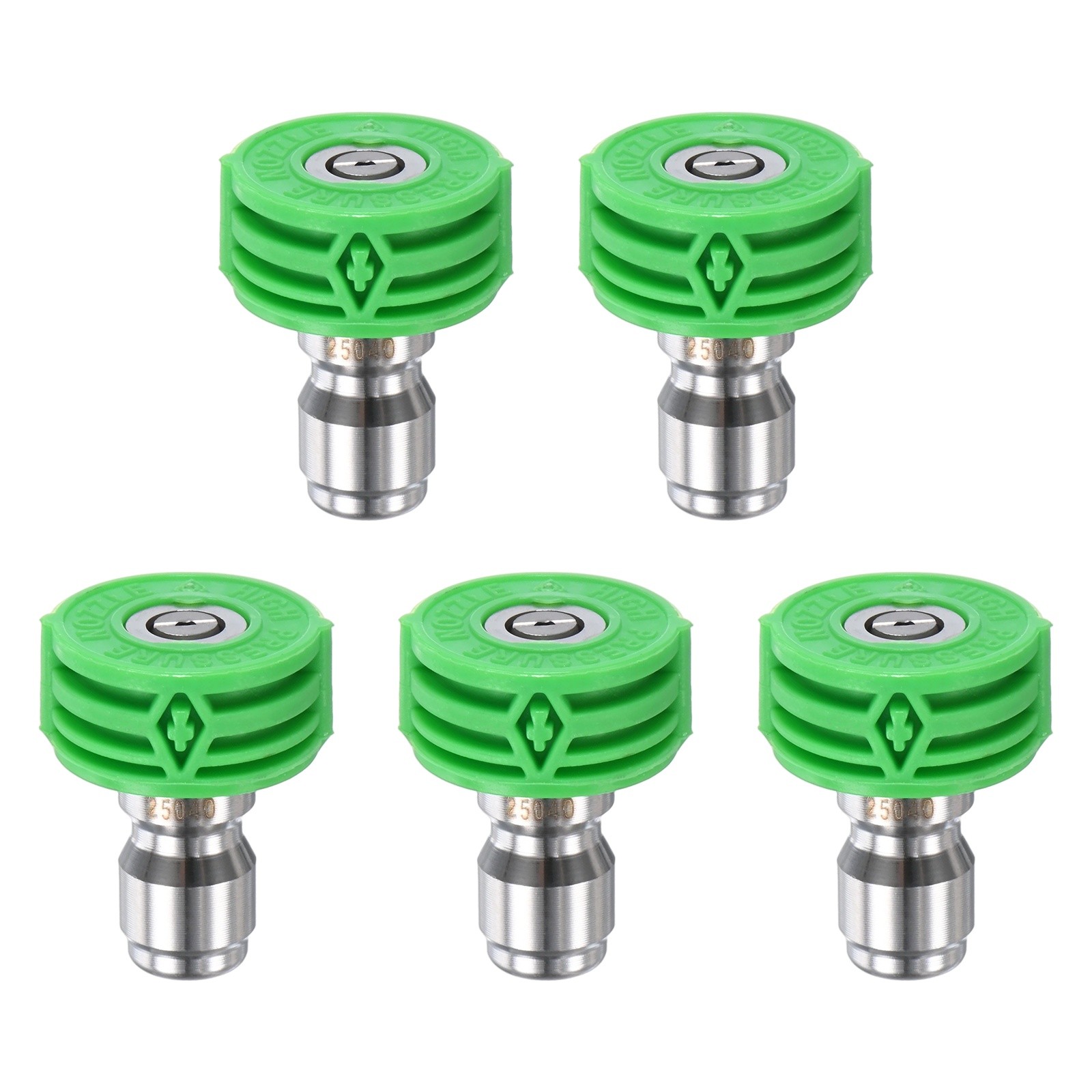 5-Pack 1/4″ Quick Connect, Orifice 4.0 Pressure Washer Tips [Green]