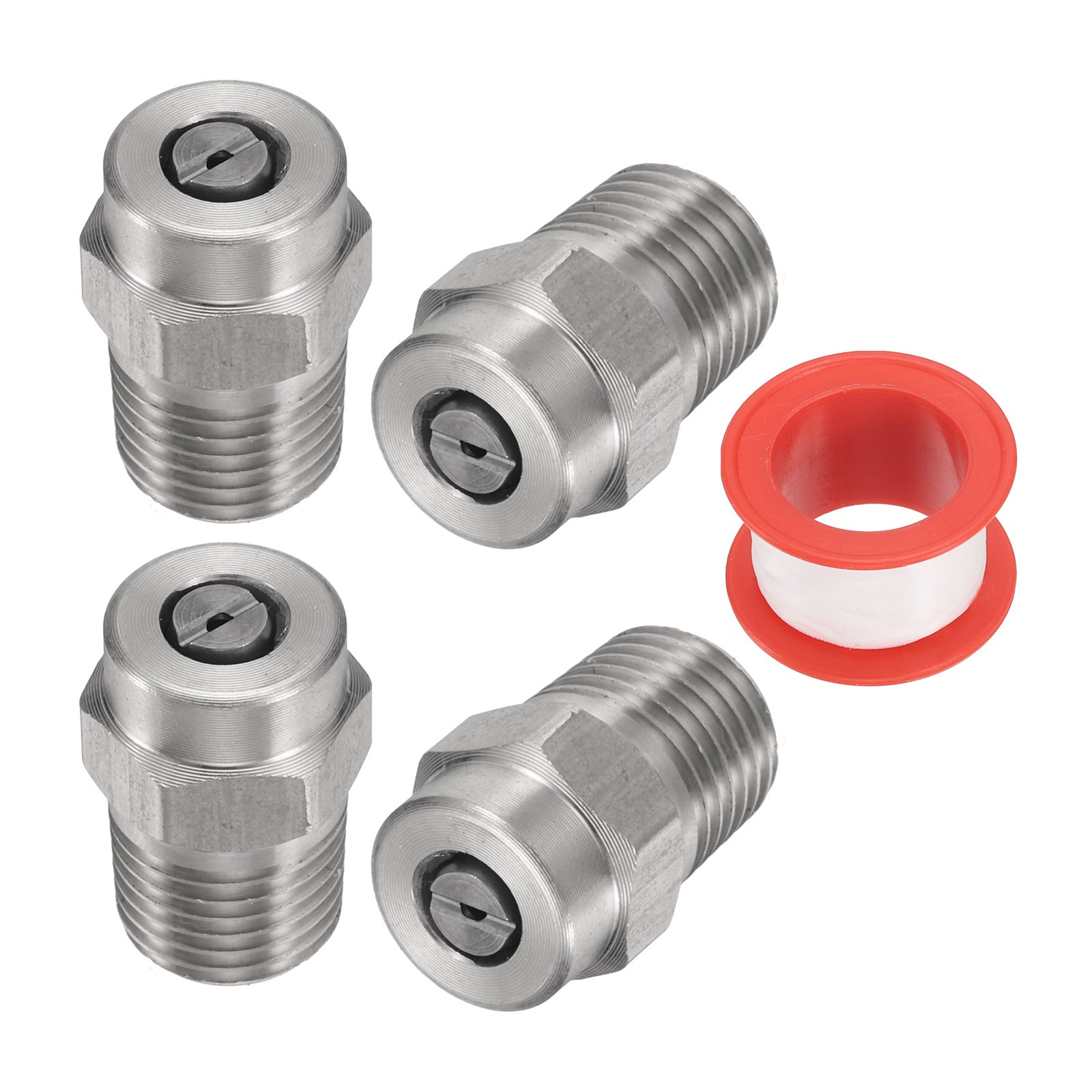 4 Pcs Threaded Nozzle Tips with 1.156mm Orifice, 1/4″ Male NPT 40 Degree