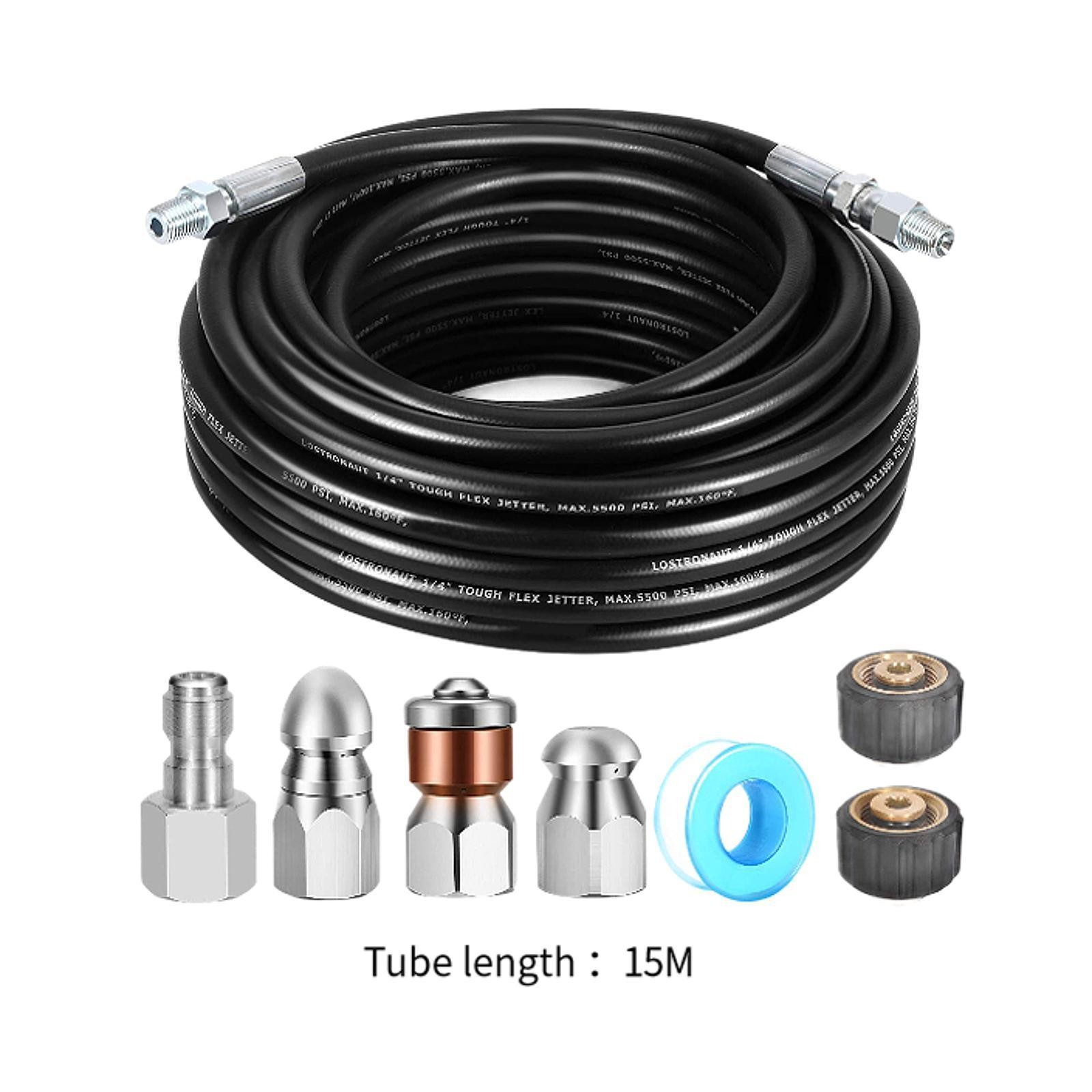 Sewer Jetter Kit Pressure Washer Hose Easy to Install 1/4 inch NPT Sewer Jetting