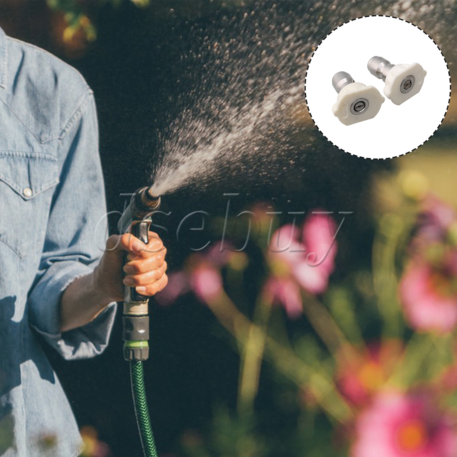 20Pieces White High Pressure Spray Nozzles Tip 40 Degree 1/4″ Quick Connection