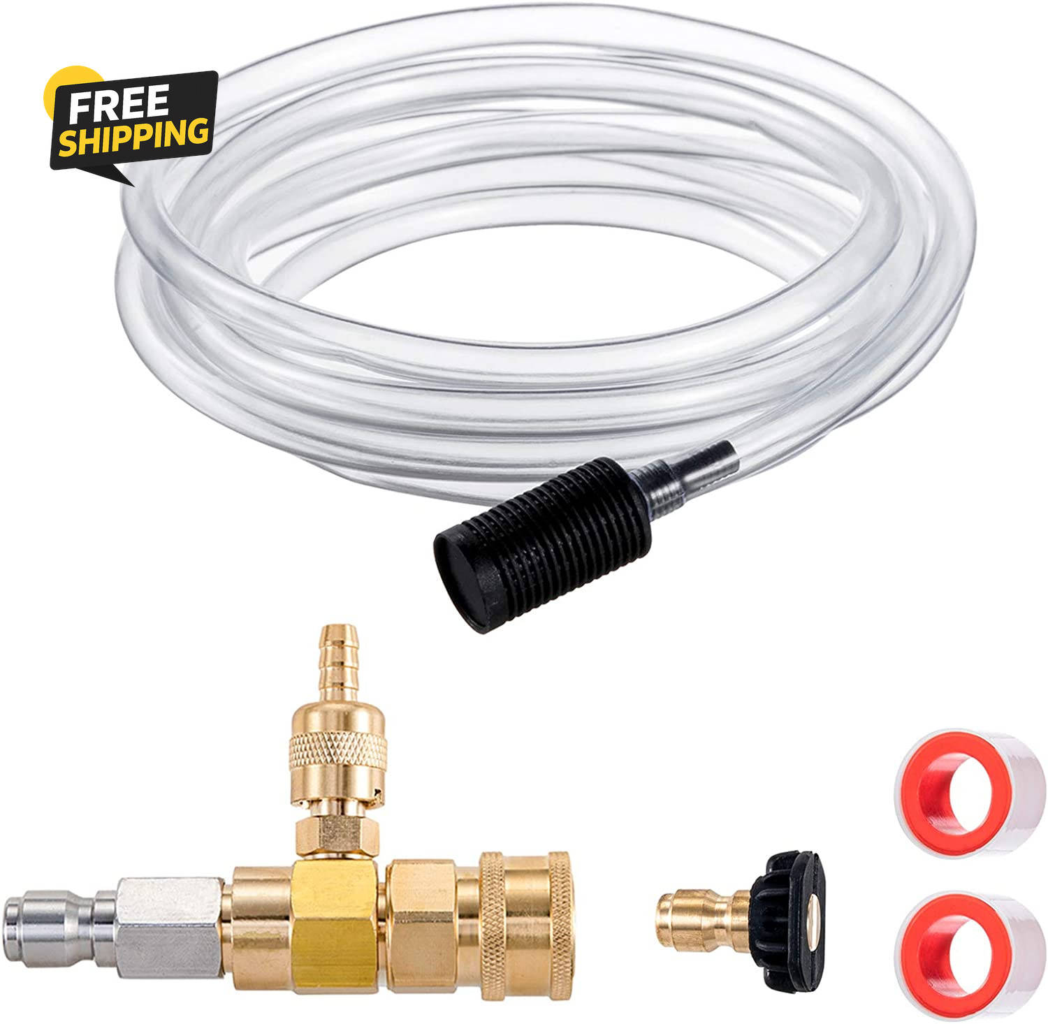 Downstream Injector for Pressure Washer, Power Washer Chemical Injector Kit