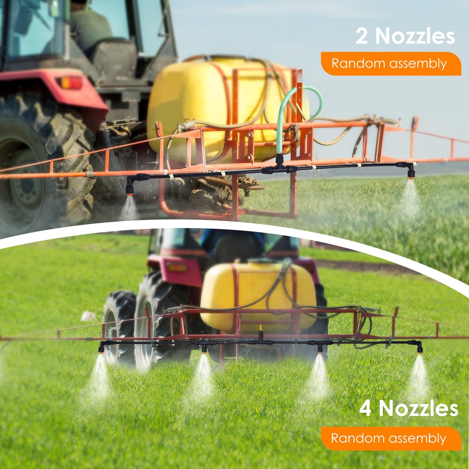 ATV Sprayer Boom Wand with Cone Fan Nozzles 80 Cu In for Farm Sprayer