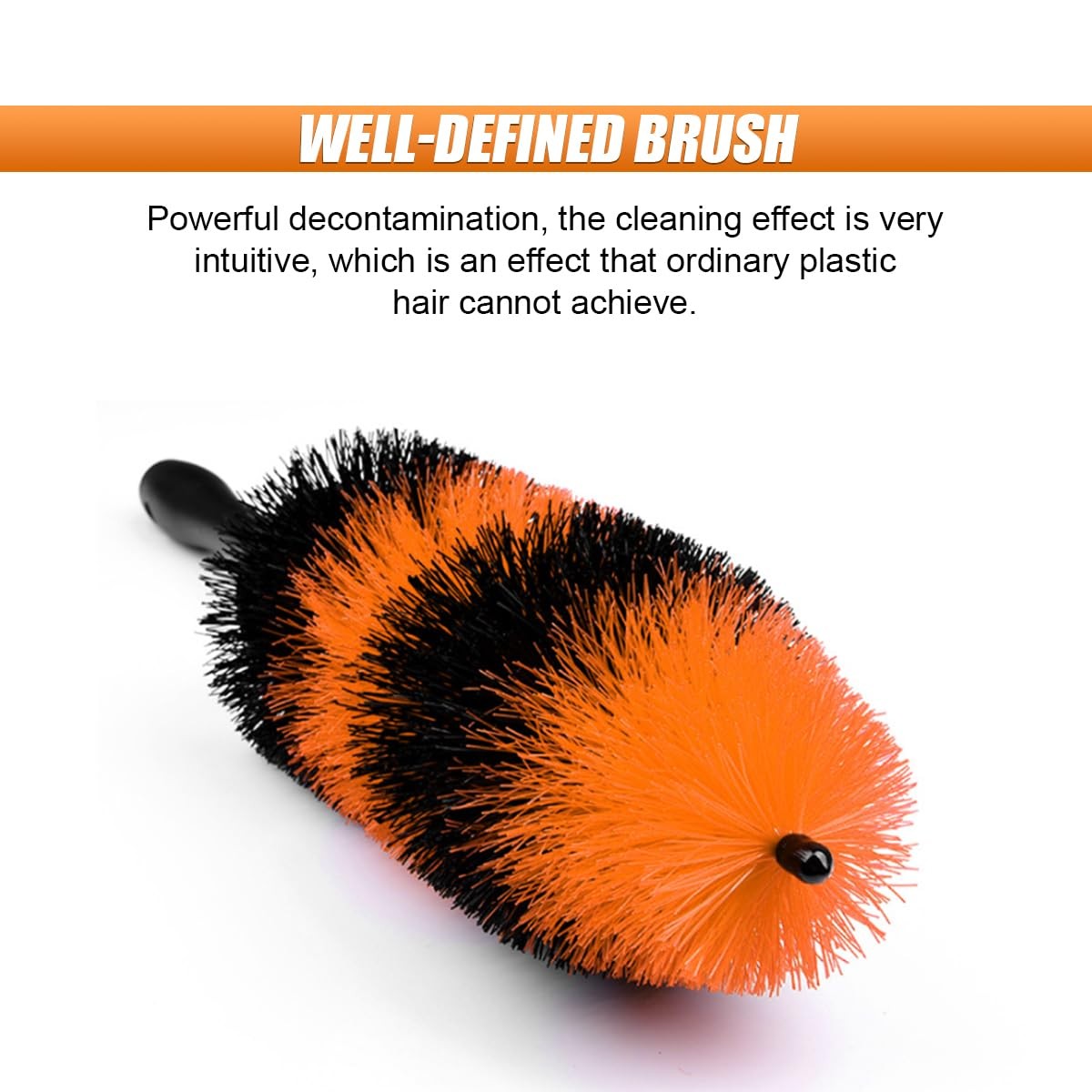 Master Car Wheel Brush, 16″ Long Soft Bristle Rim Orange & Black