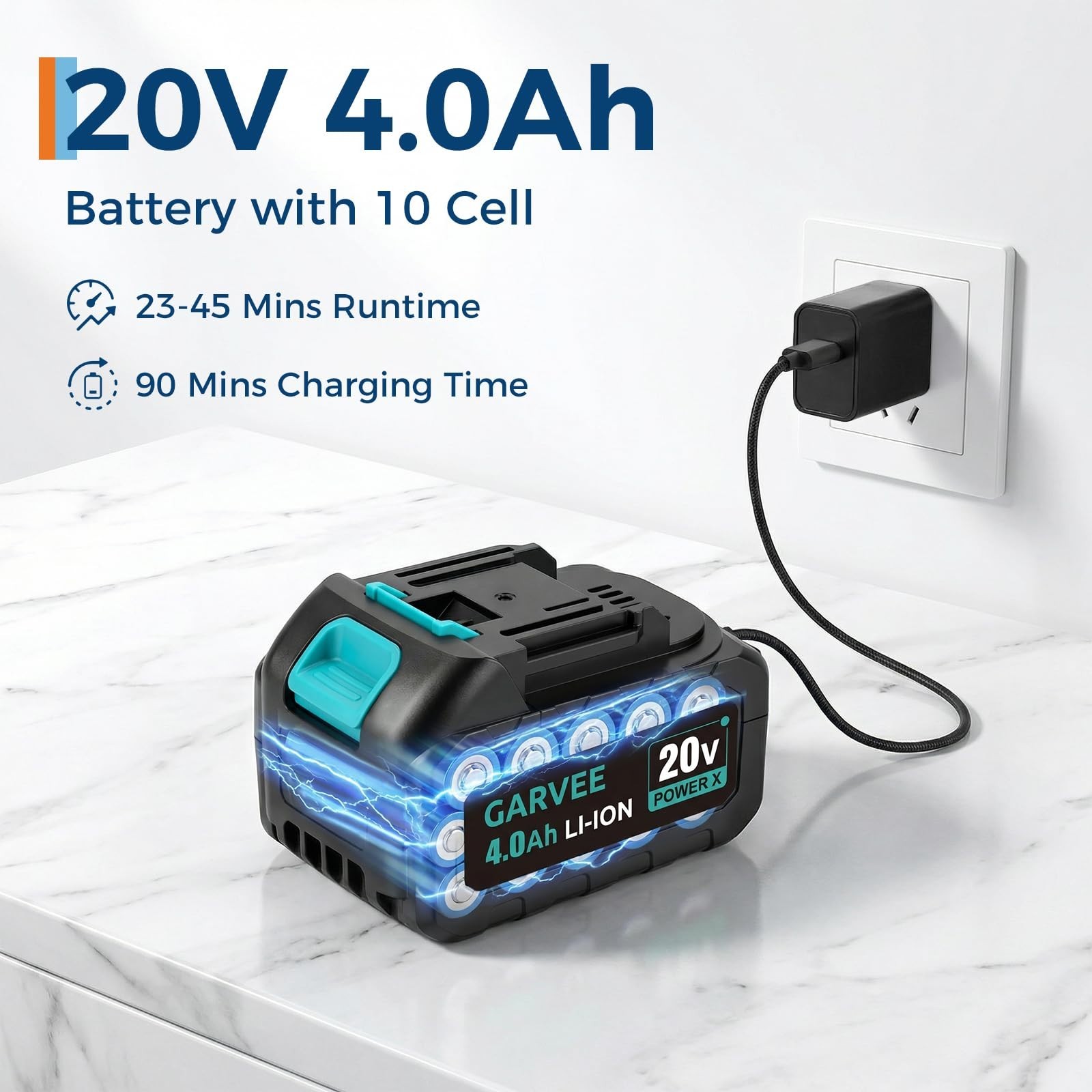 Garvee Portable Cordless Pressure Washer, 20V Battery Powered Handheld Washer