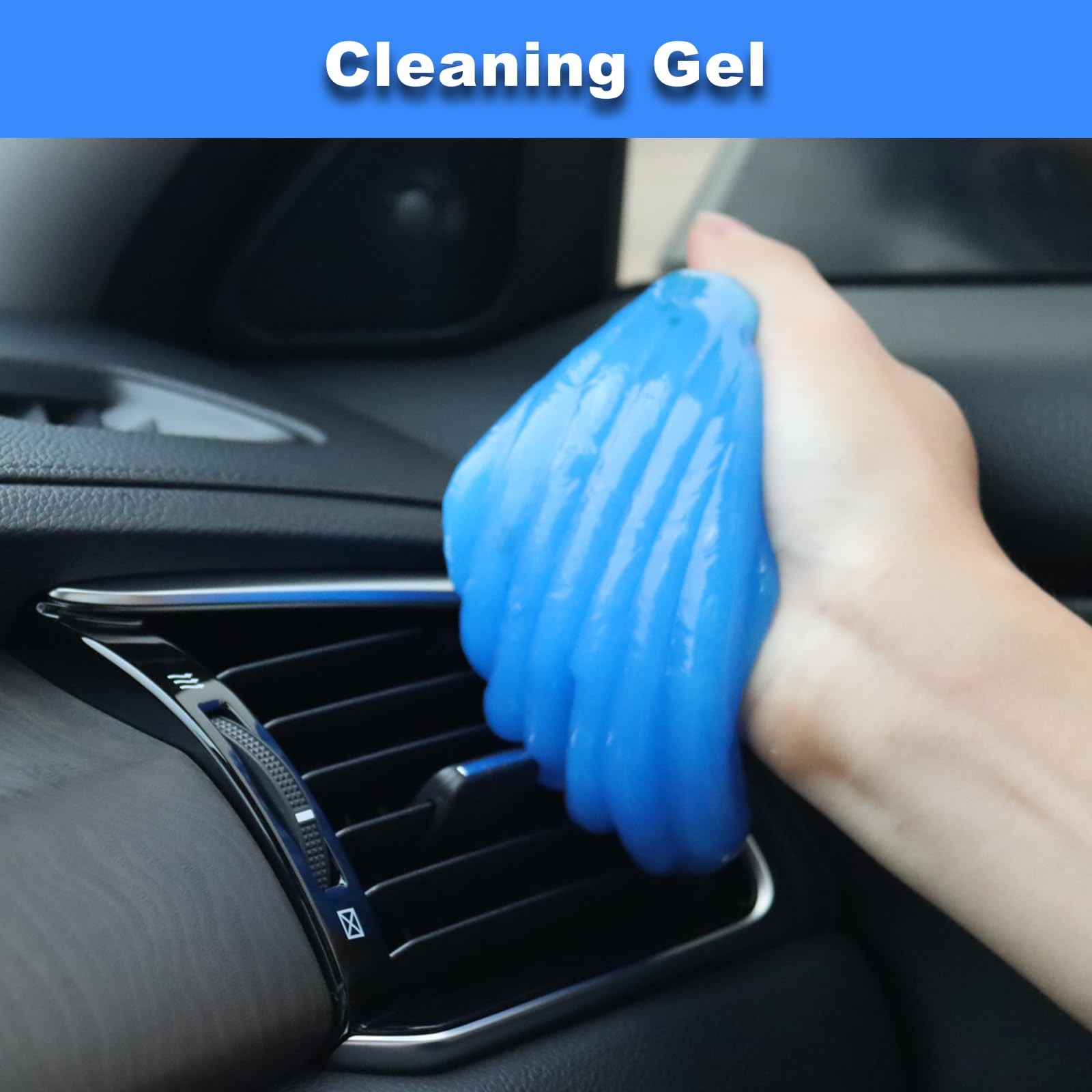 Windshield Cleaner Tool, 15Pcs Car Interior Detailing Kit, Cleaning Blue