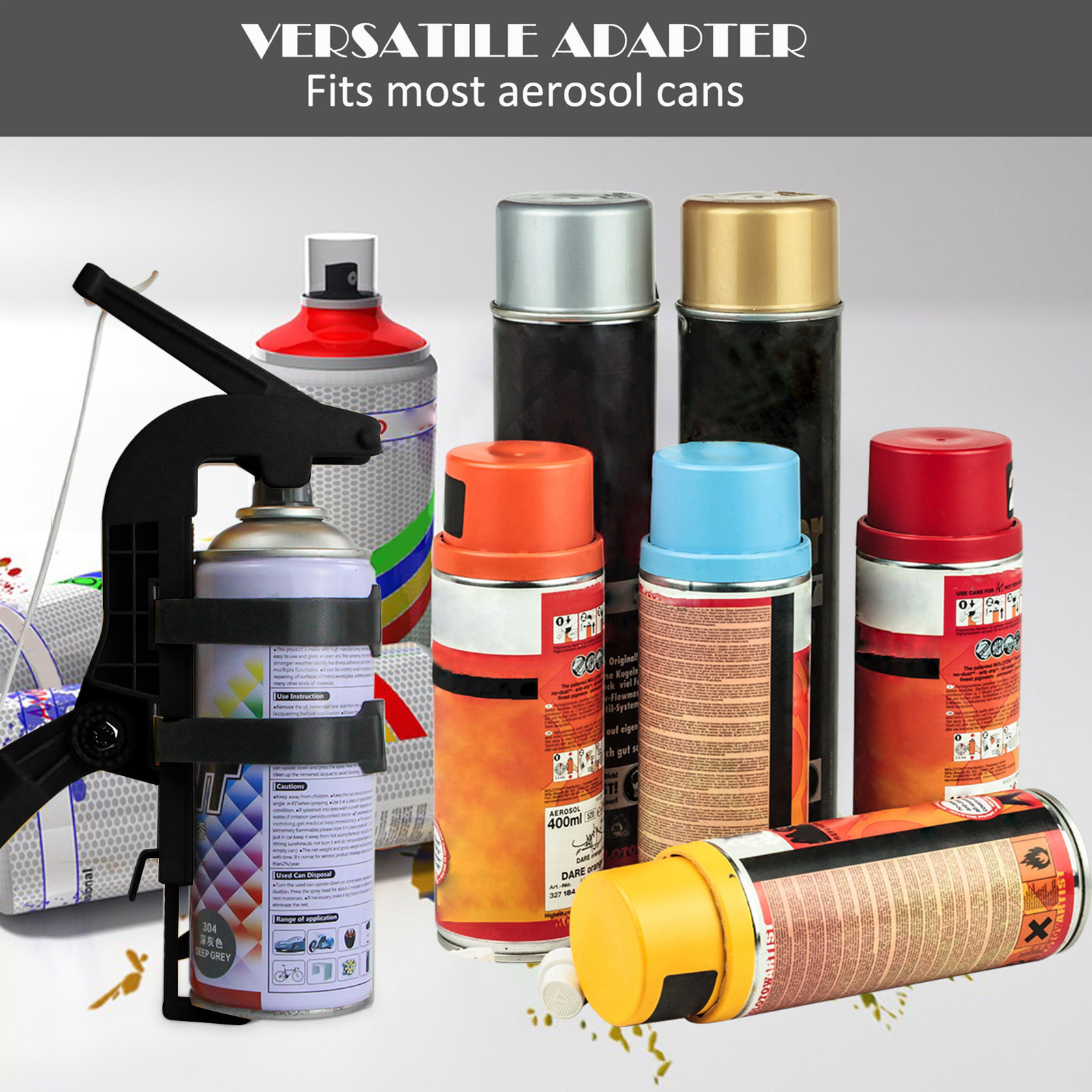 Adjustable Spray Can Extension Pole Adaptor Customizable Angles Up To 140