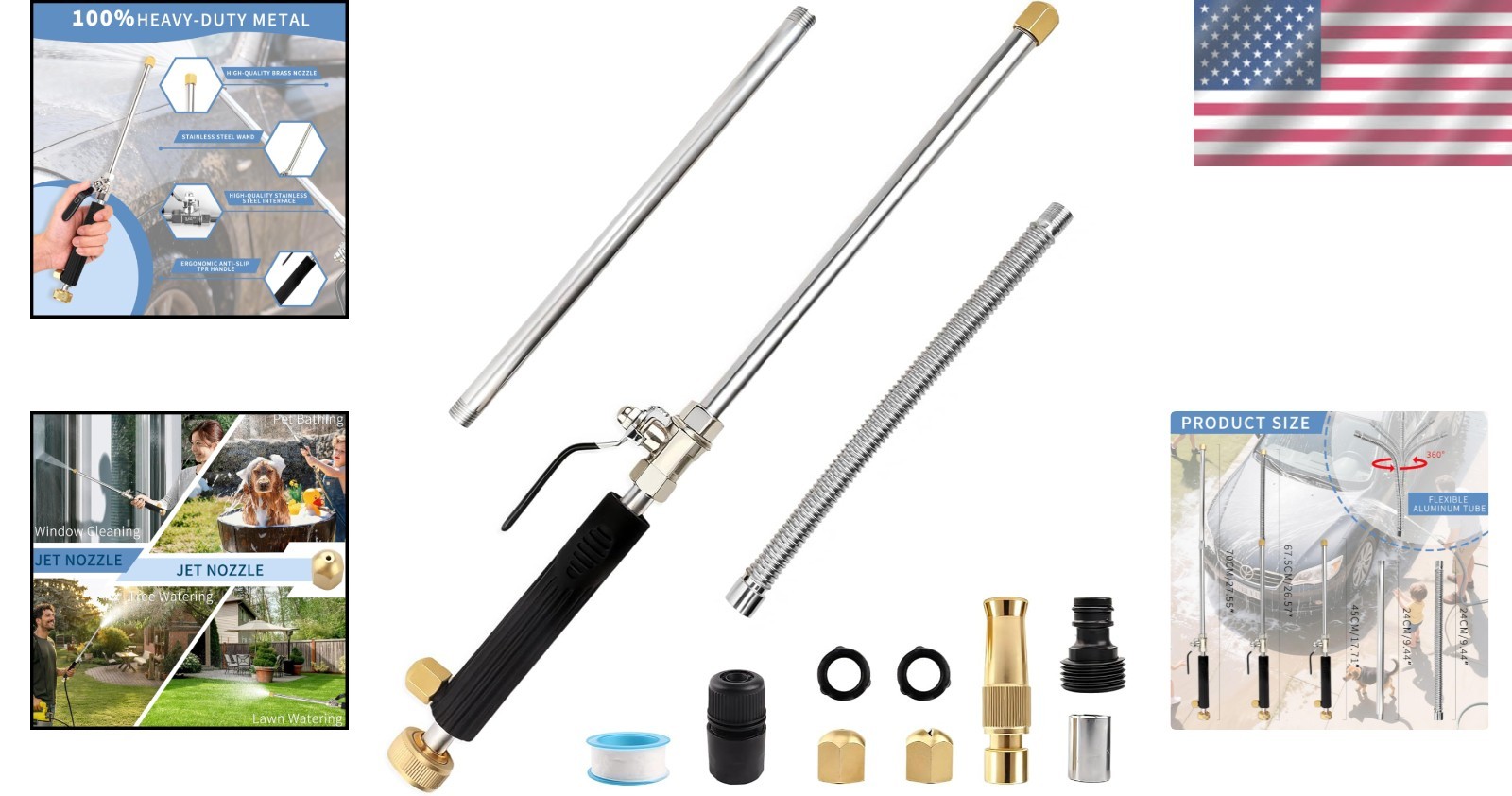 Hydro Nozzle Wand for Car and Patio Cleaning