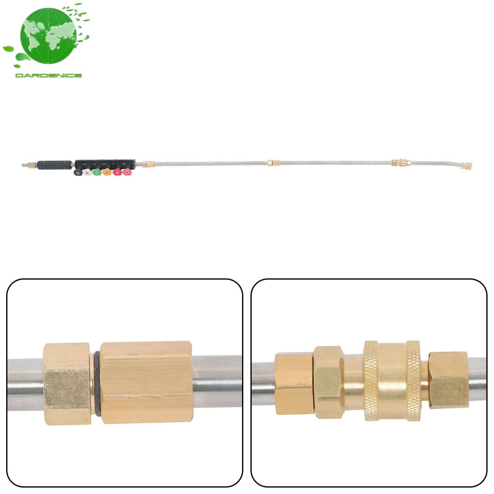 9 Pcs 1/4 In 4000 Psi High Pressure Washer Extension Wand 97 Feet Water Gun