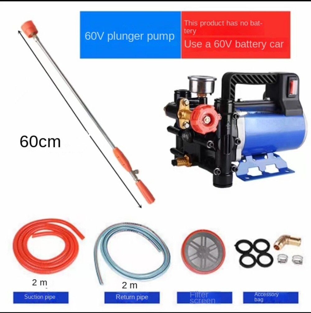 Portable Plunger Pump 200W12V/24V/48V/60V/220V Electric Sprayer Double Cylinder