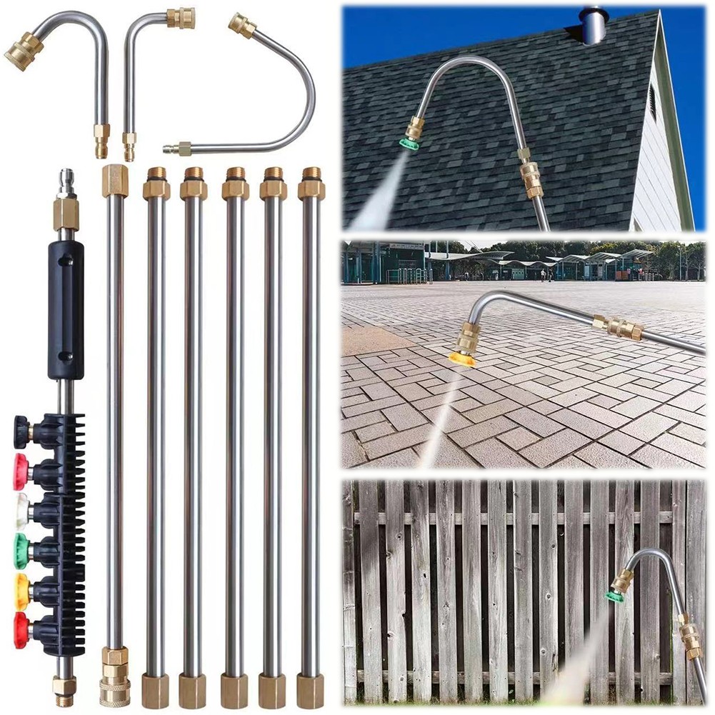 10Pcs High Pressure Washer Wand Set Water Gun Nozzle Extension Rods Set 4000PSI