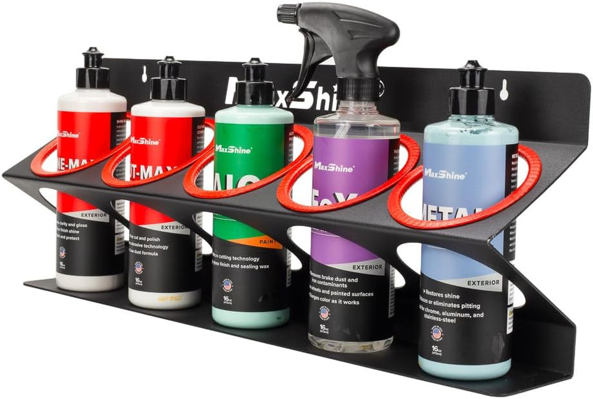Universal Detailing Spray Bottle Holder – Holds 5 Sprayers (16Oz), Sturdy & Ligh