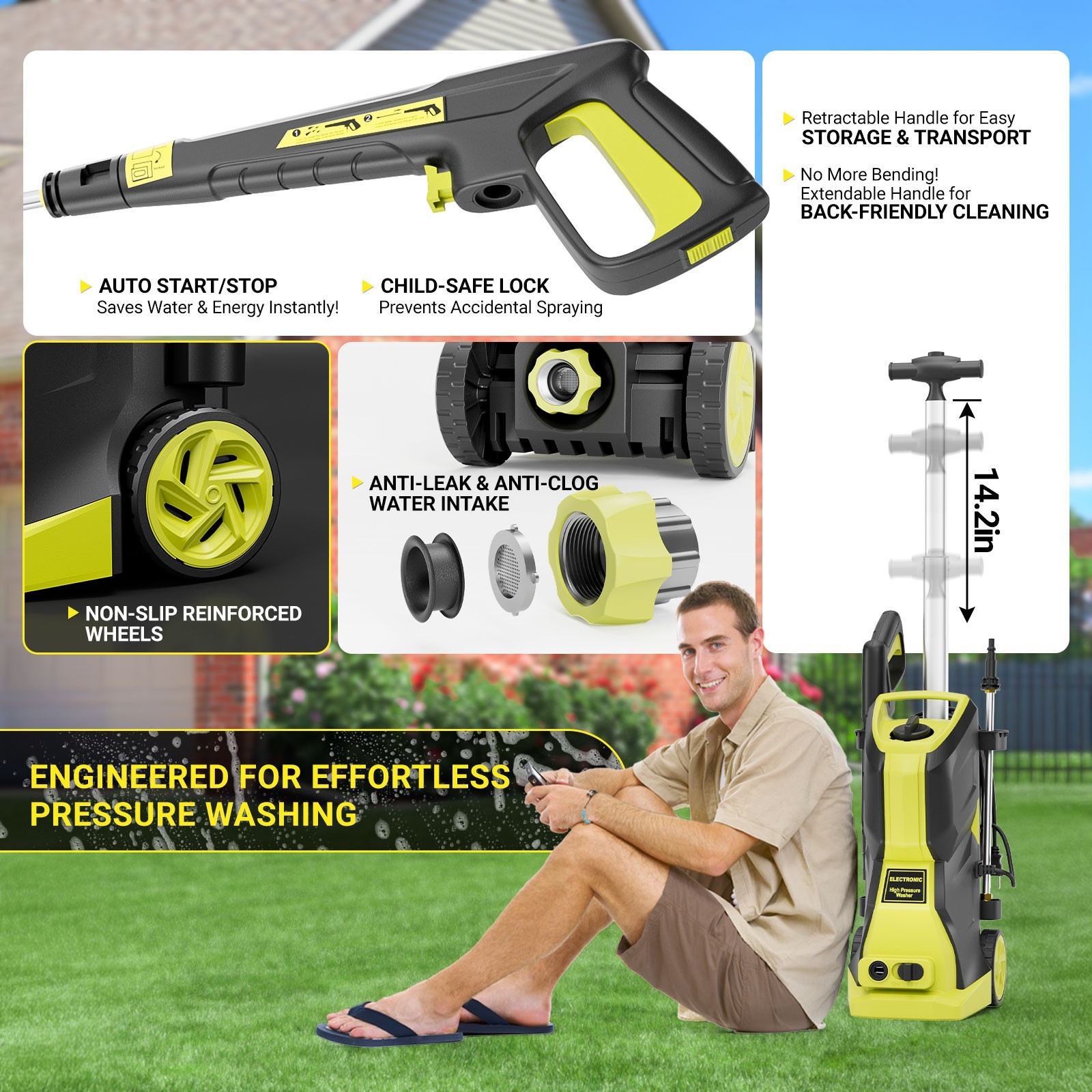 4200PSI 3.1GPMHigh Pressure Power Washer Portable Electric Cleaner Machine