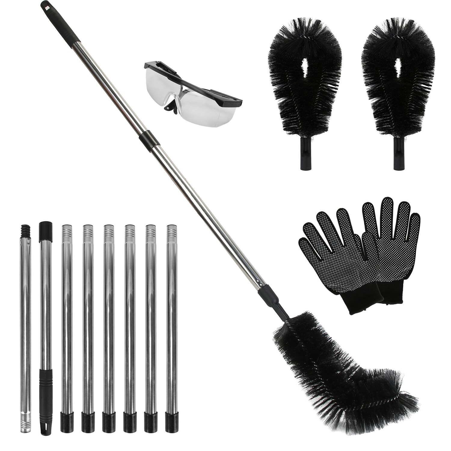 Gutter Cleaning Tools from the Ground Adjustable Rain Gutter Cleaning 2 Brushes