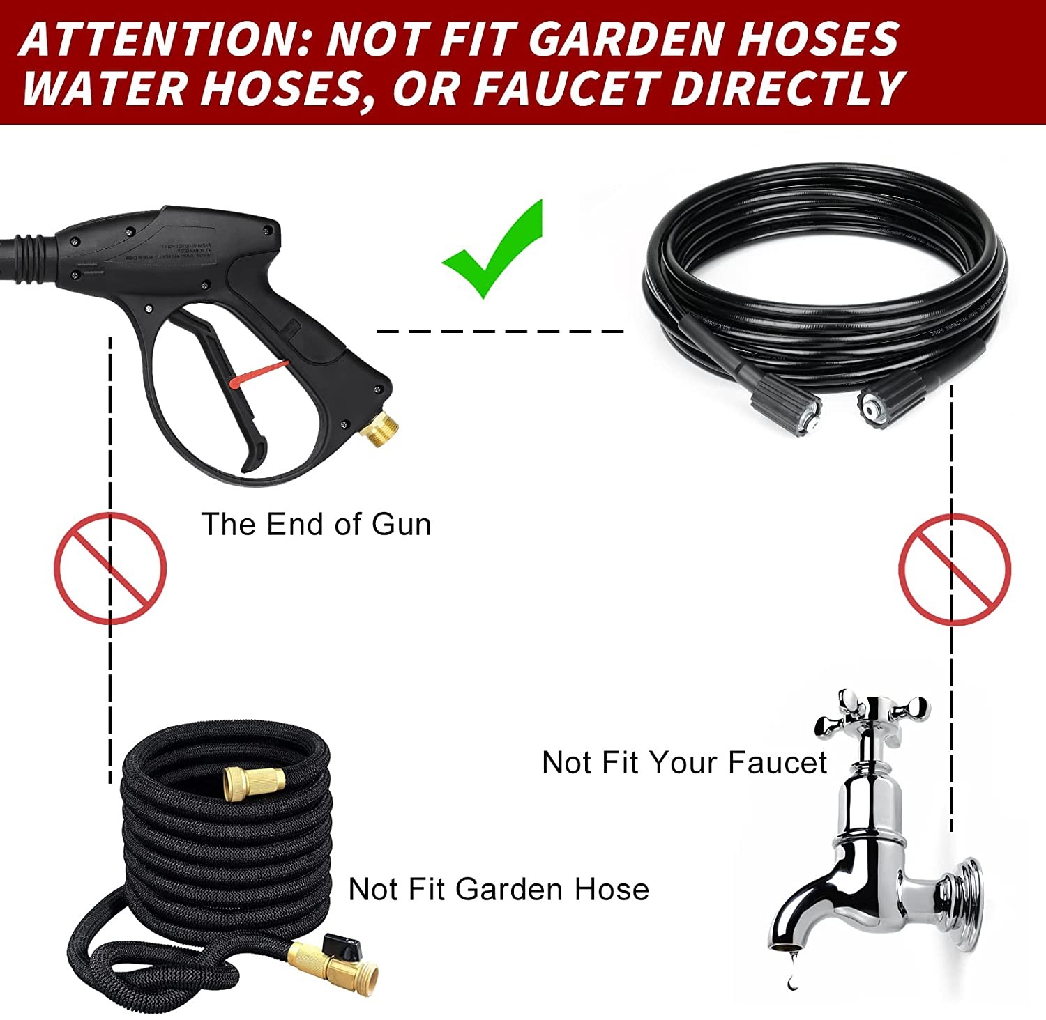 4000PSI High Power Pressure Washer Spray Gun Wand Lance Quick Nozzle Tips Kit