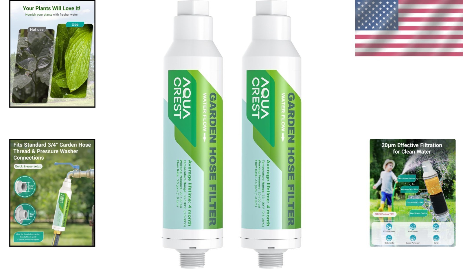 Efficient Garden Hose Water Filter 2-Pack – Prolongs Plant Health & Nozzle Life