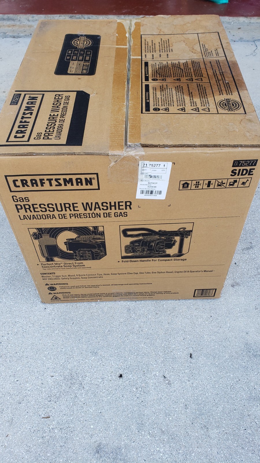 2700 psi Craftsman 2.1 GPM Gas Pressure Washer