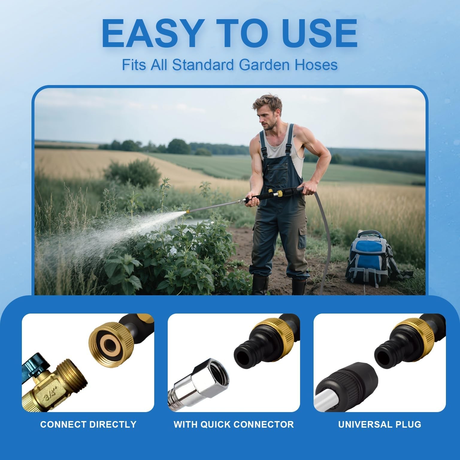38in Upgrate High Pressure Hose Nozzle, 2-In-1 Power Washer Nozzle for Garden…