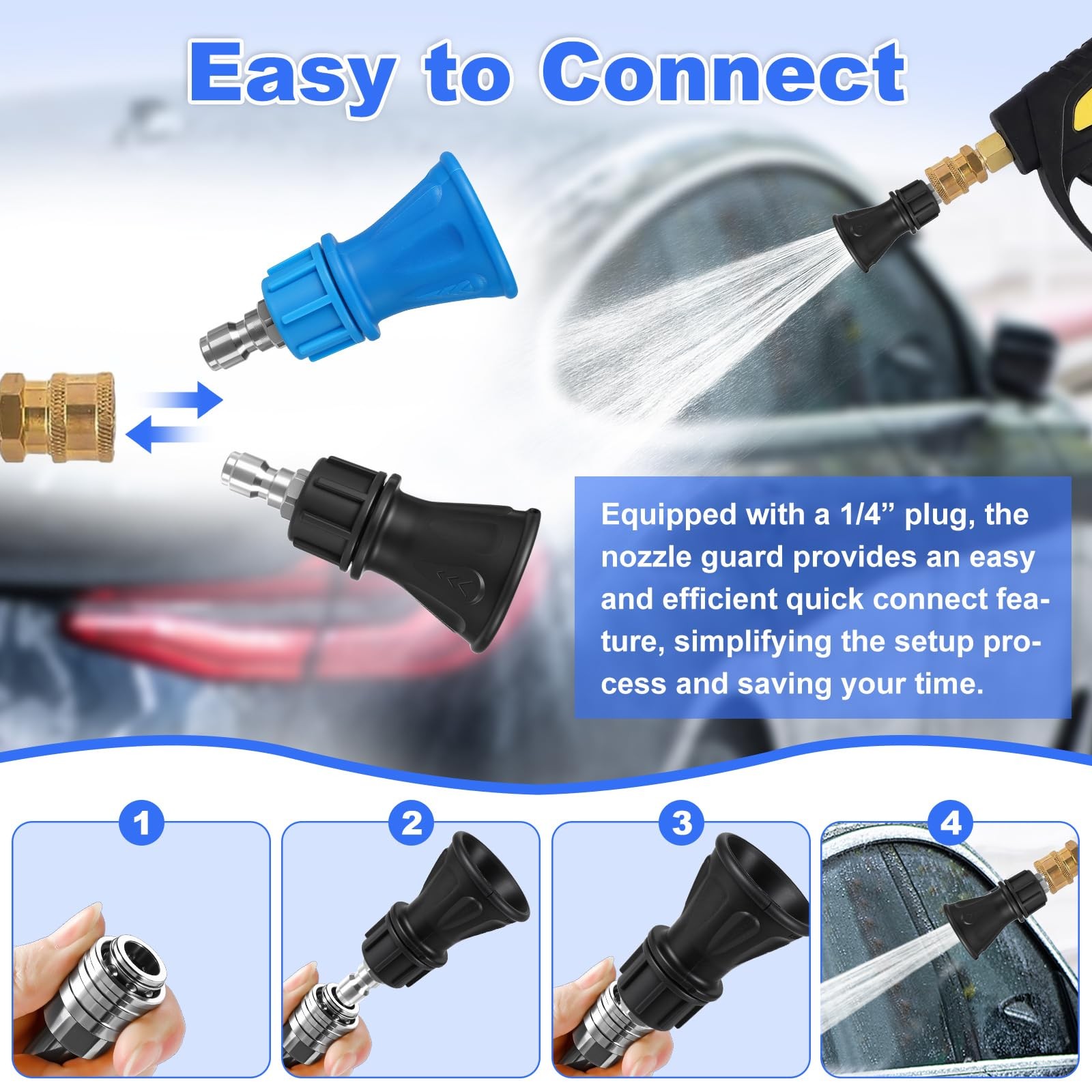 Pressure Washer Nozzle Guard,2 Pack 25 Degree/40 Degree Pressure Washer Nozzl…