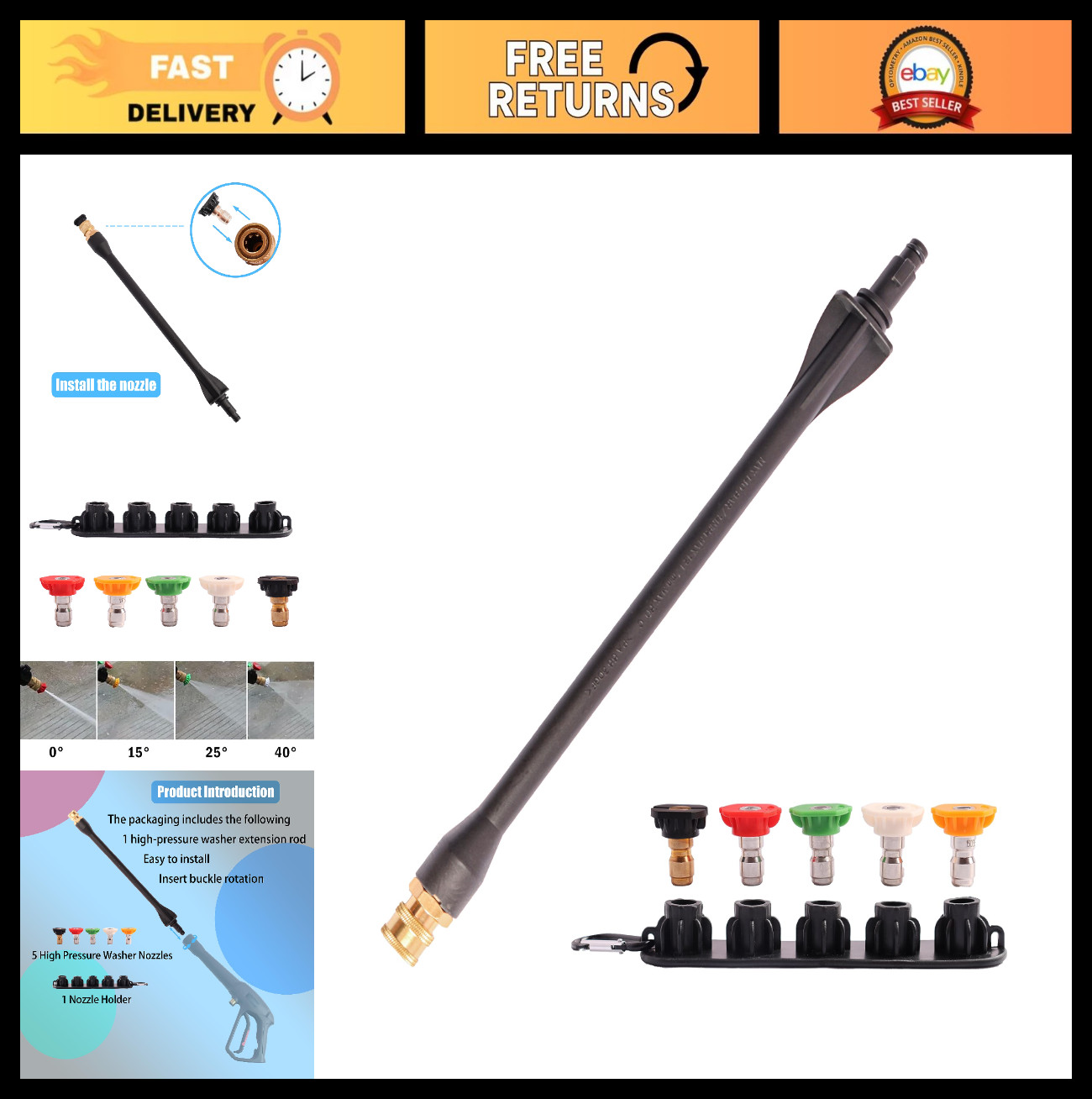 Pressure Washer Wand 308494075 – Universal Replacement for High-Pressure Cleaner