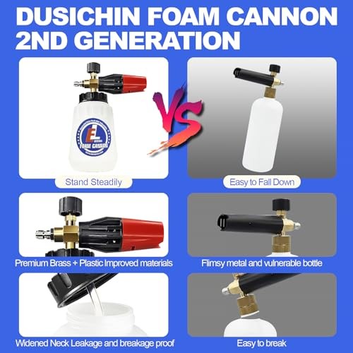 Foam Cannon for Pressure Washer, 1 Liter Bottle, 1/4 Inch Quick Connector,