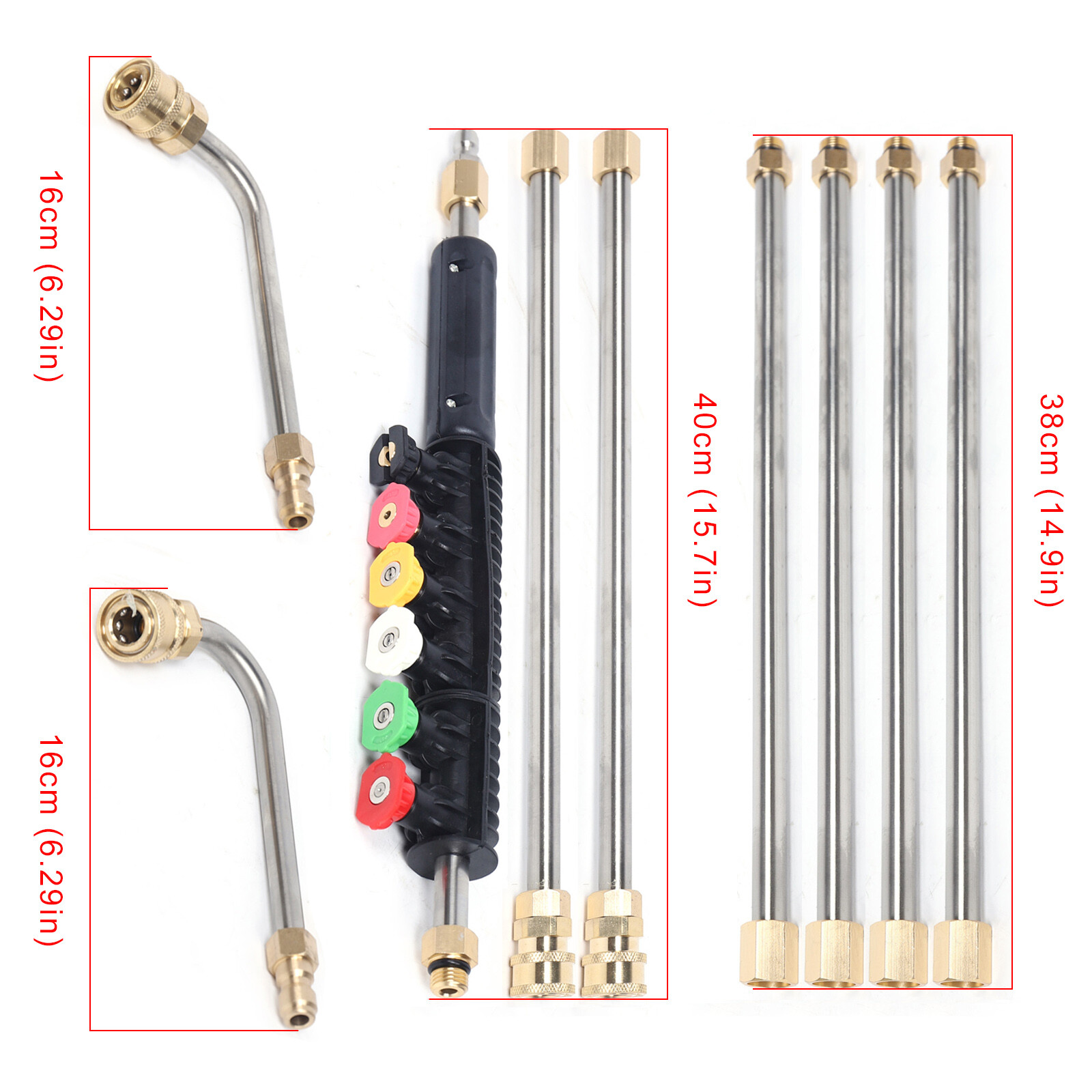 4000PSI High Pressure Washer Extension Wand Set Telescopic Lance w/ Spray Nozzle
