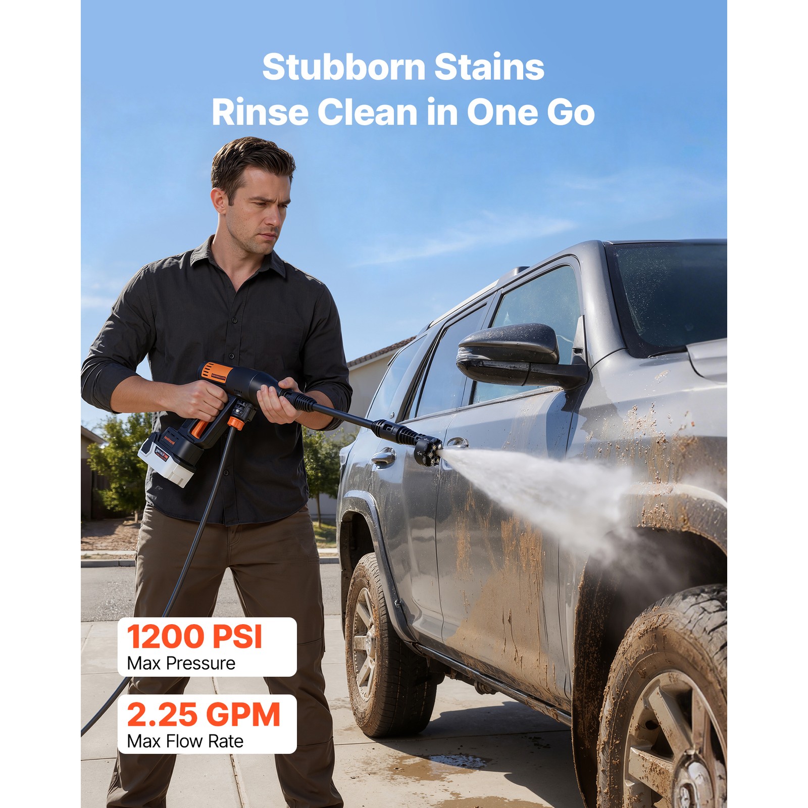 Uimoso Cordless Pressure Washer 1200PSI MAX with Brushless Motor Dual Batteries