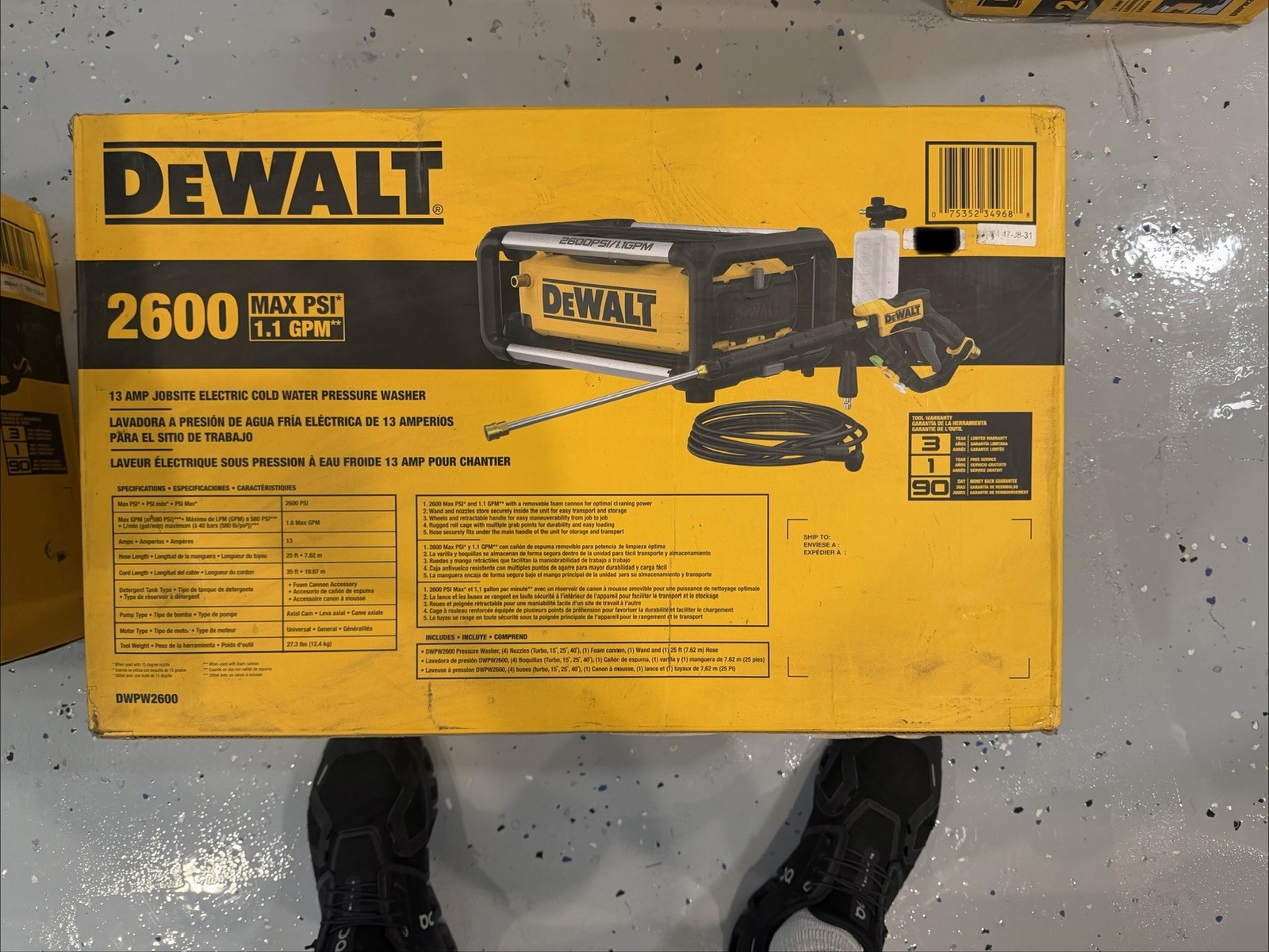 DEWALT 2600 PSI 1.1 GPM Cold Water Electric Pressure Washer