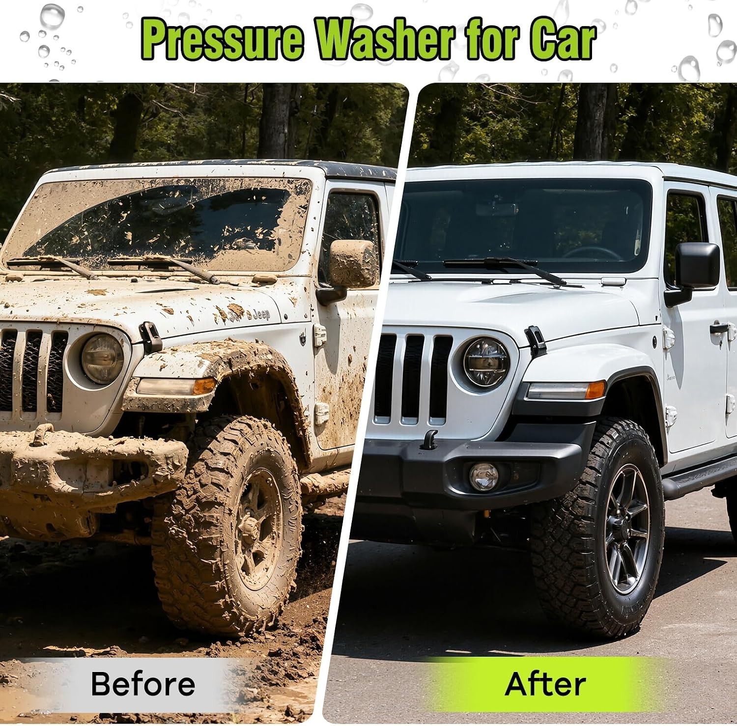 Bright Green Pressure Washer for Cars & Patios