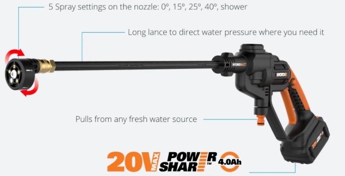 GENUINE! OEM WORX HydroShot Pressure Washer REPLACEMENT LONG CLEANING WAND LANCE