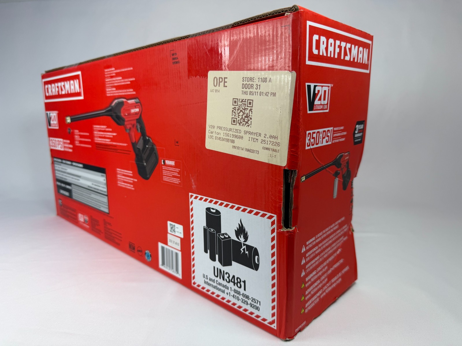 CRAFTSMAN V20 Cordless 350 MAX PSI Power Cleaner (BATTERY AND CHARGER INCLUDED)