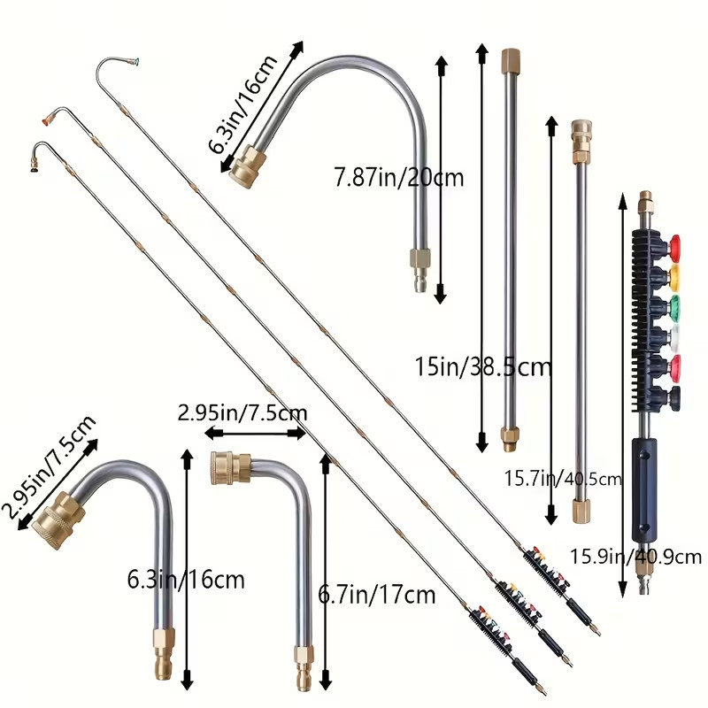 7pcs Pressure Washer Extension Wand Replaceable Upgraded Power Washer Lance