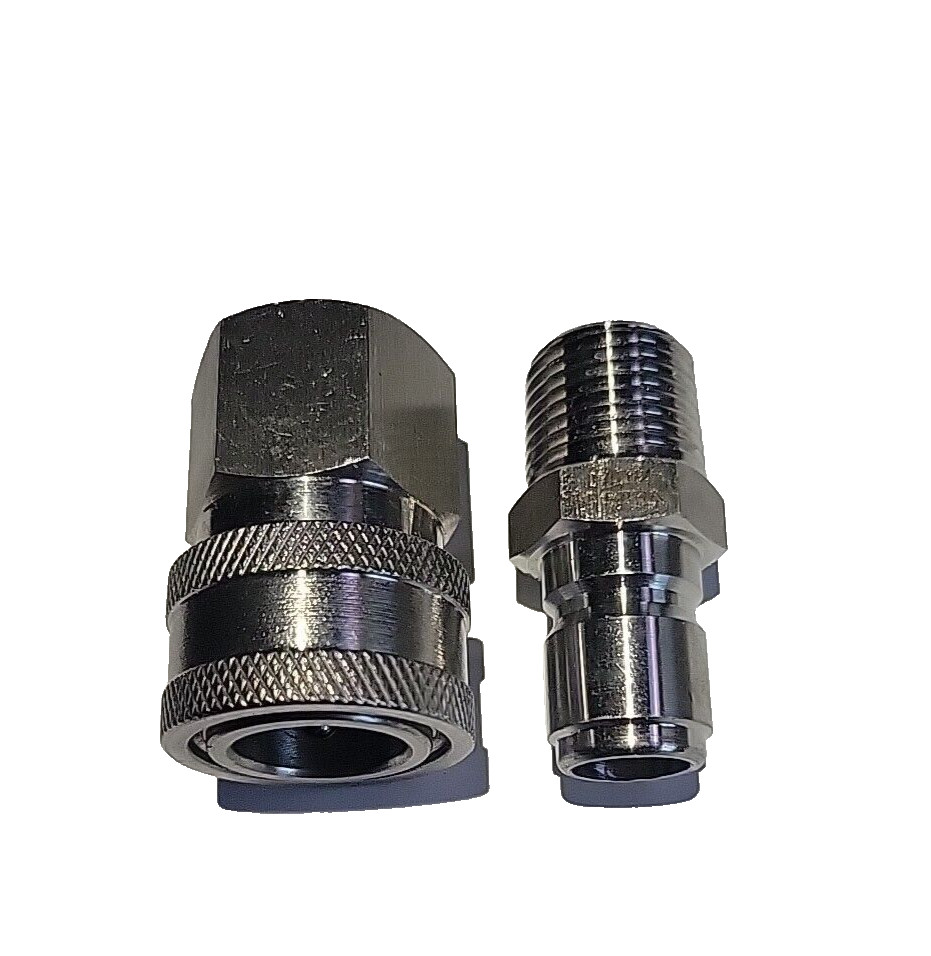 MTM 1/2 NPT -1/2 Female Quick Connect SS Coupler Set 24.0065 Hydro Excavating