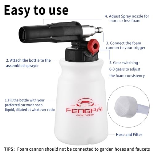 Foam Cannon for Pressure Washer, Car Wash Snow Foam Cannon Lance Pressure