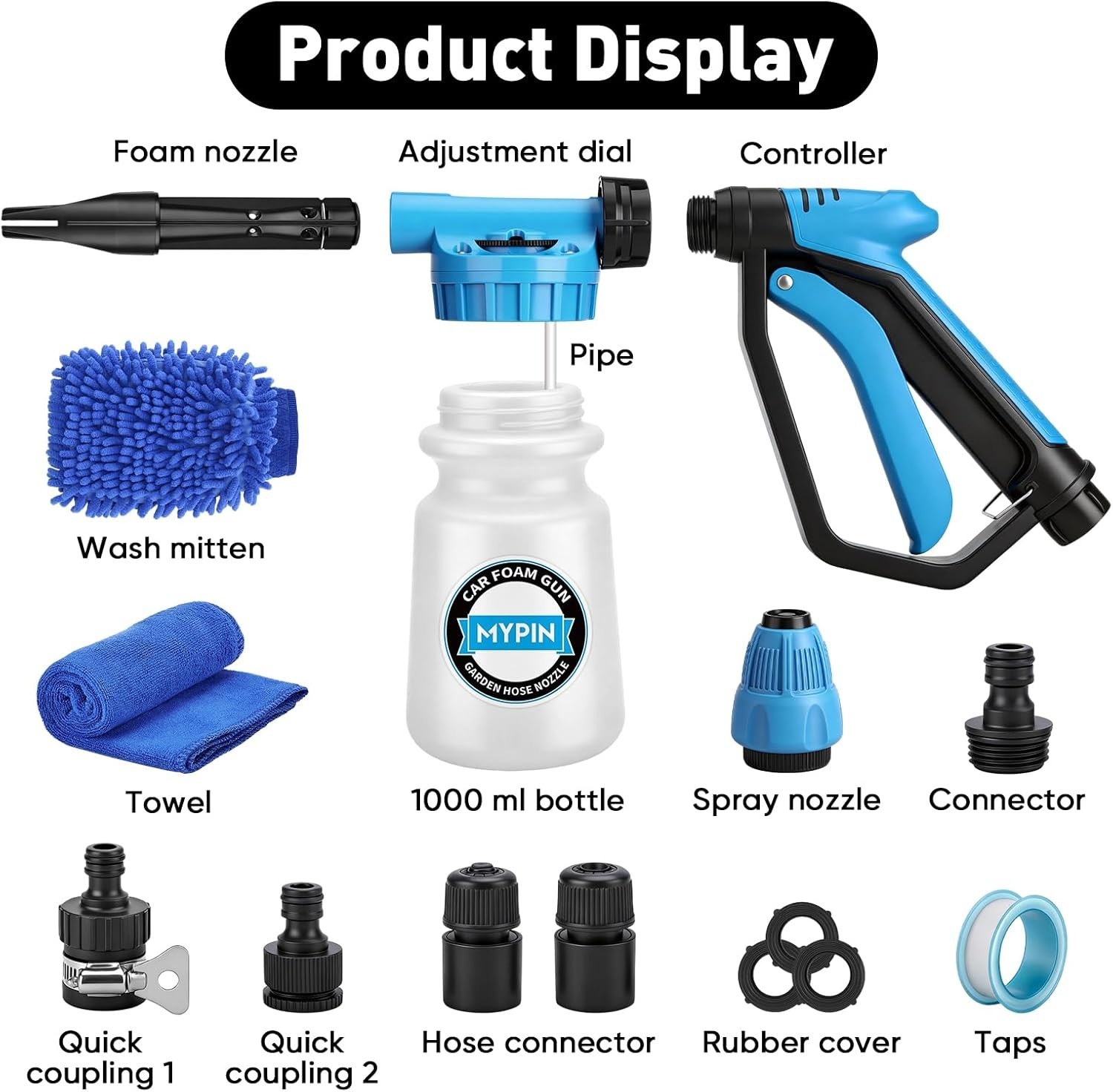 2-in-1 Car Wash Foam Cannon – Adjustable Pressure Foam Gun for Efficient Washing