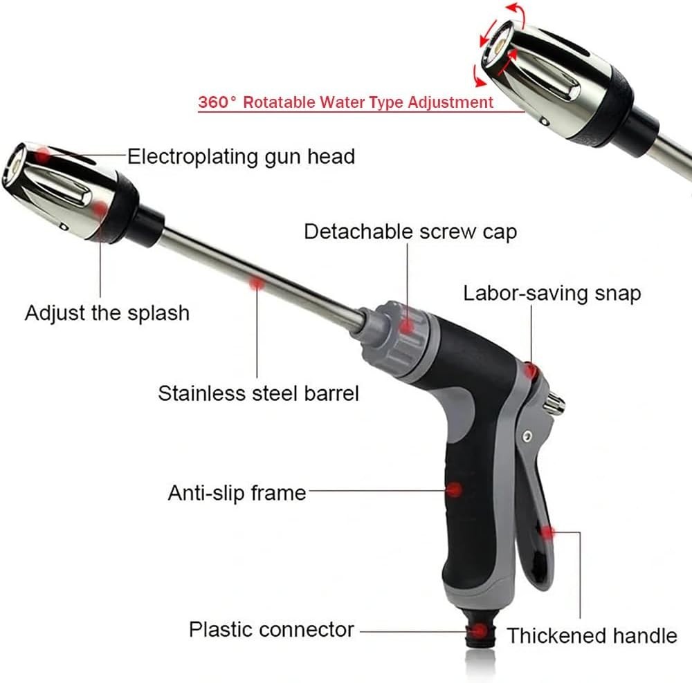 High-Power Aquoxis Pressure Washer: 360° Nozzle with Foam Pot & Metal Connection
