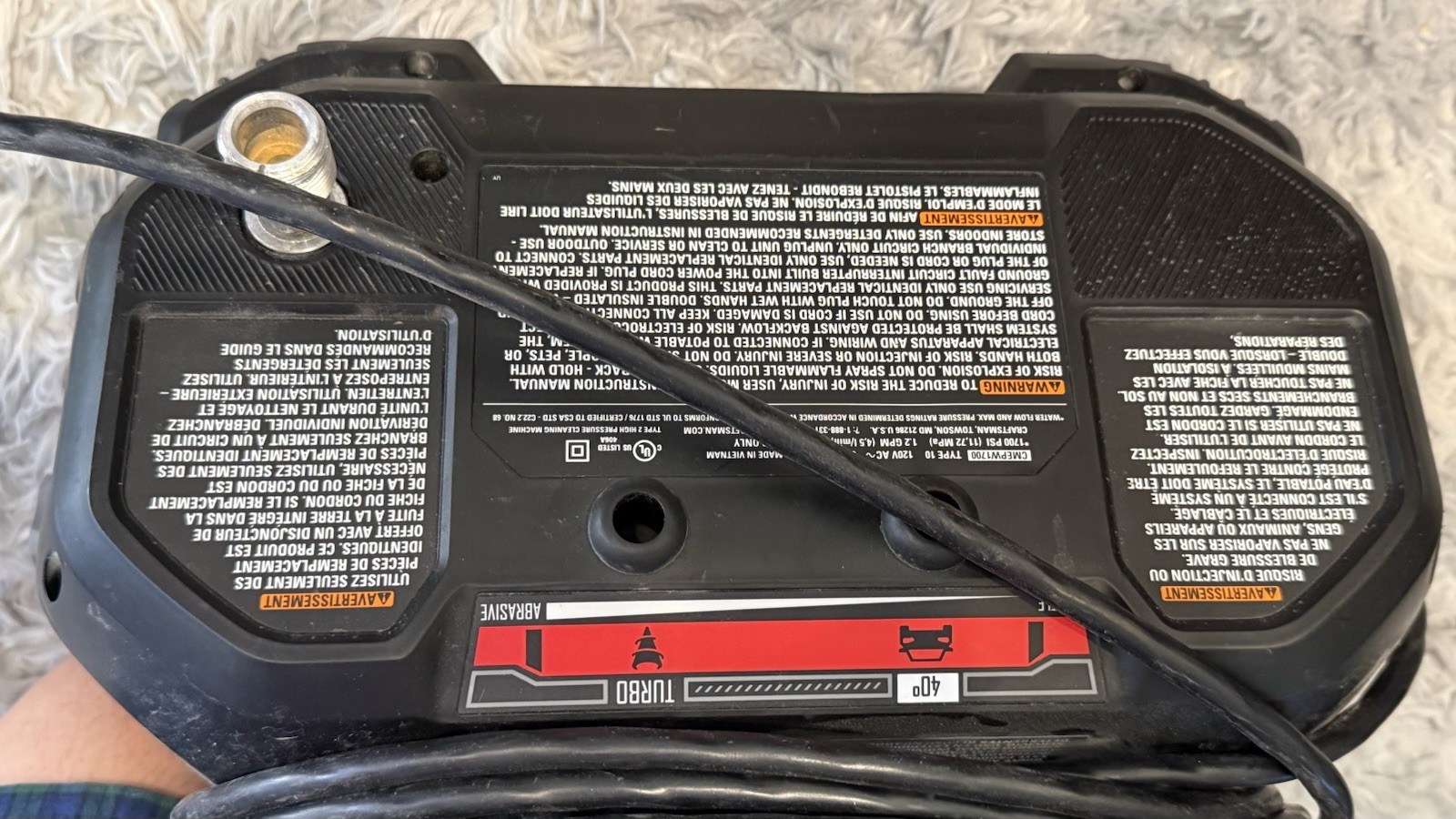 CRAFTSMAN CMEPW1700 Compact 1700 PSI 1.2 GPM 120V Corded Pressure Washer