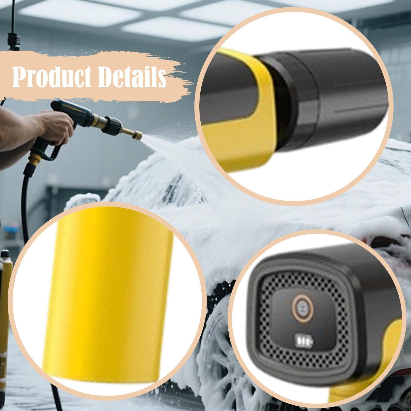 Handheld Pressure Washer Foldable Adjustable Compact for Home Power Cleaner