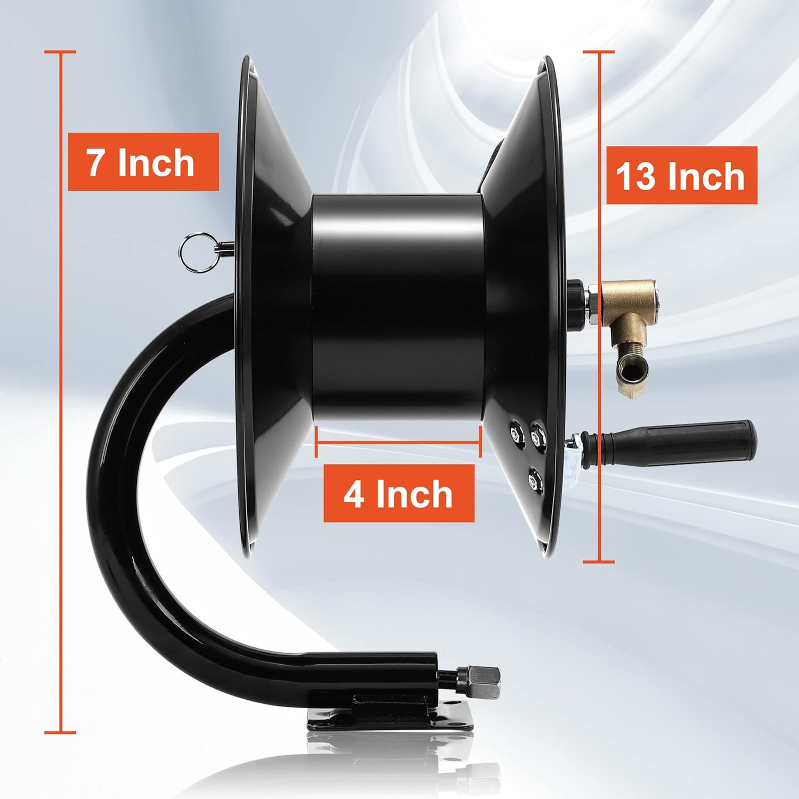 Pressure Washer Hose Reel 100FT x 3/8″ / 150FT x 1/4″ for Water | Heavy Duty