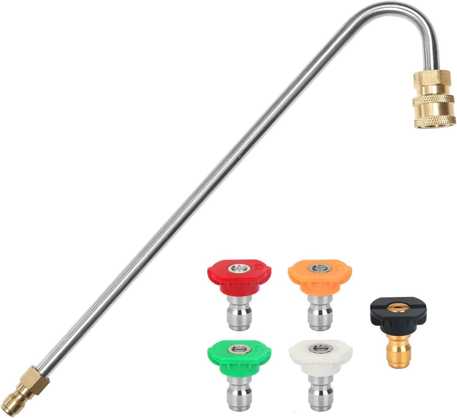 Adjustable Pressure Washer Gutter Cleaning Attachment 4000PSI 13IN 1/4QC with 5