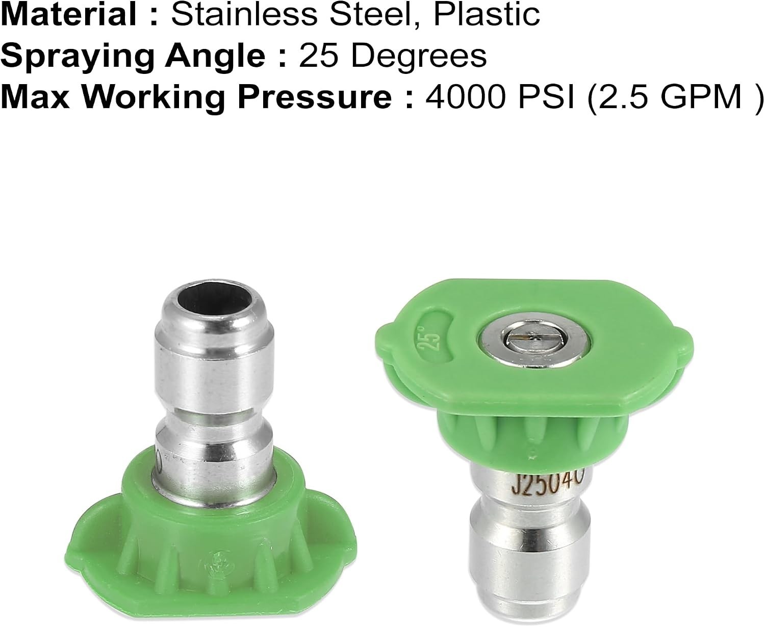 Efficient 25° High Pressure Washer Nozzle Tips – 5-Piece Quick Connect Set