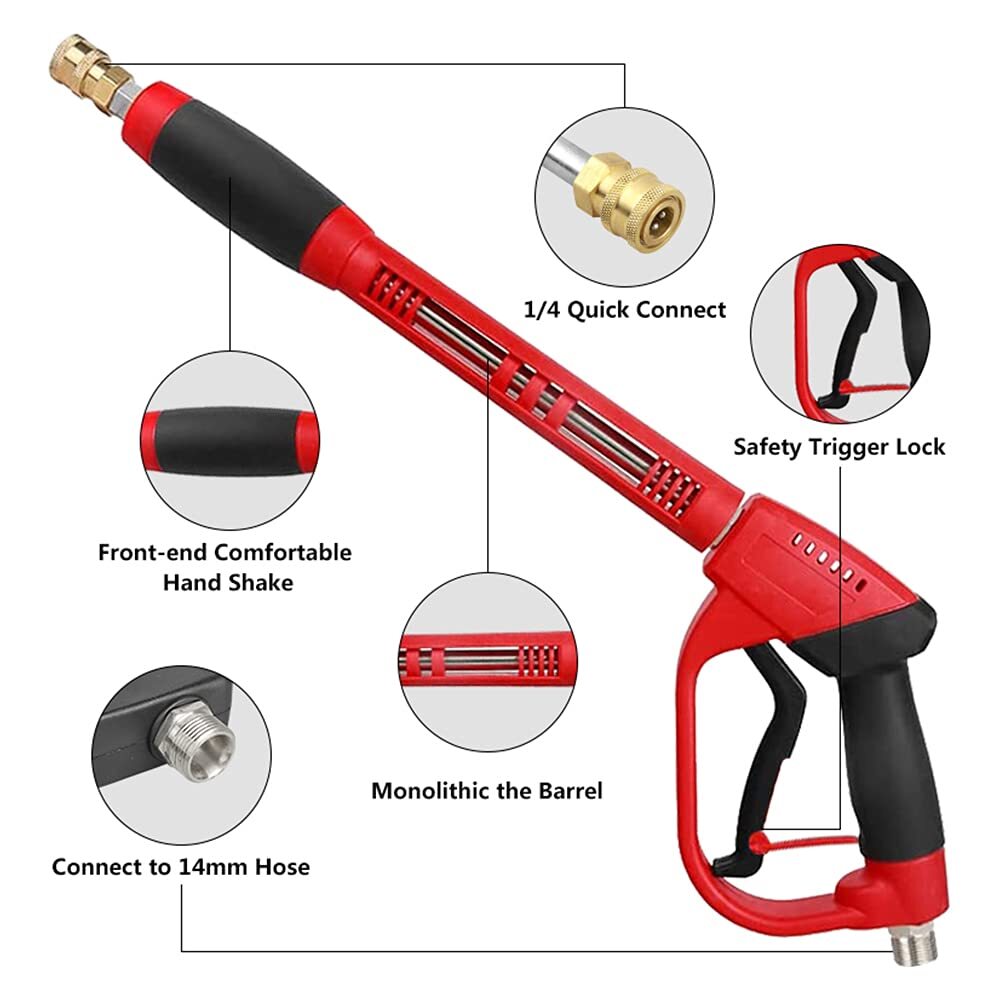 Pressure Washer Gun with Extension Wand M22 5000 PSI 5 Nozzle Tips 47 Inch