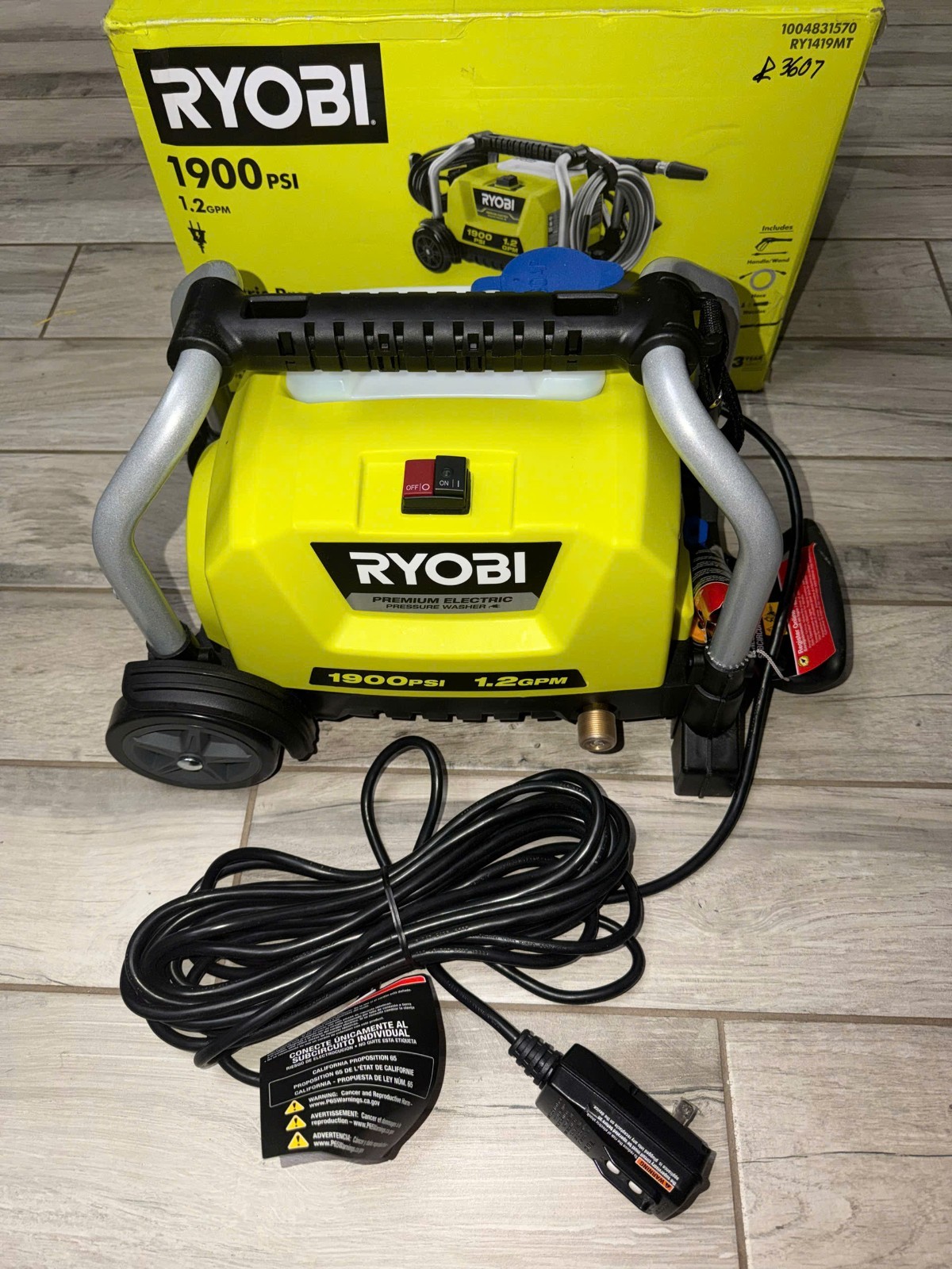Ryobi RY1419MT 1.2GPM 1900 psi Electric Pressure Washer – Parts