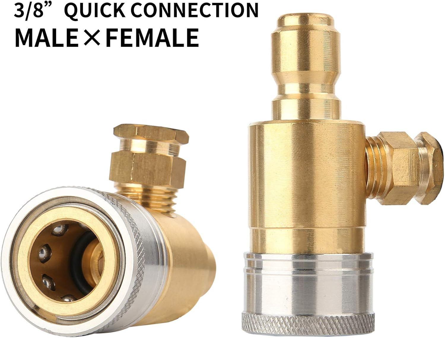 2-1/2″ Pressure Washer Gauge, Pressure Gauge Kit, 3/8 Inch Quick Connect, 0-6000