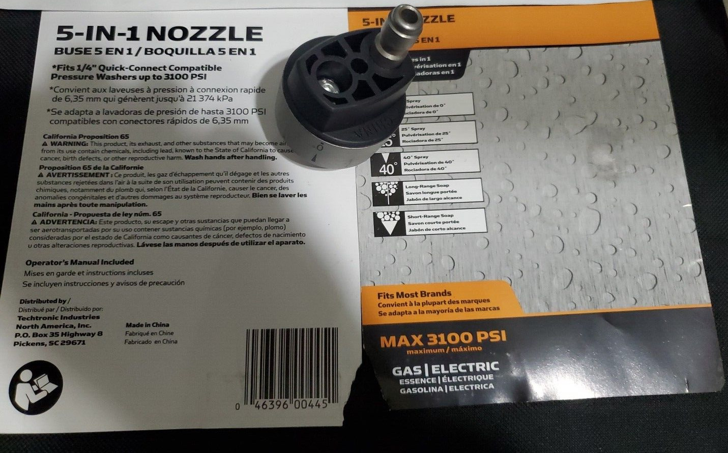 Power Care 5-In-1 Nozzle Max 3100 PSI AP31078 16295-13