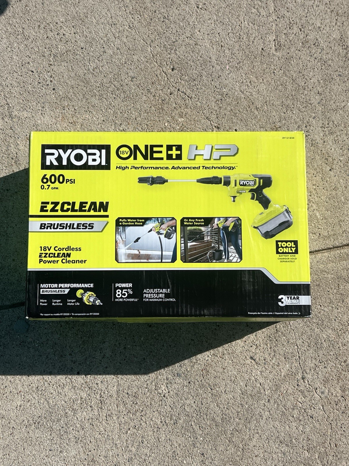 RYOBI 40V HP Brushless EZClean 600 PSI Cold Water Power Cleaner Only