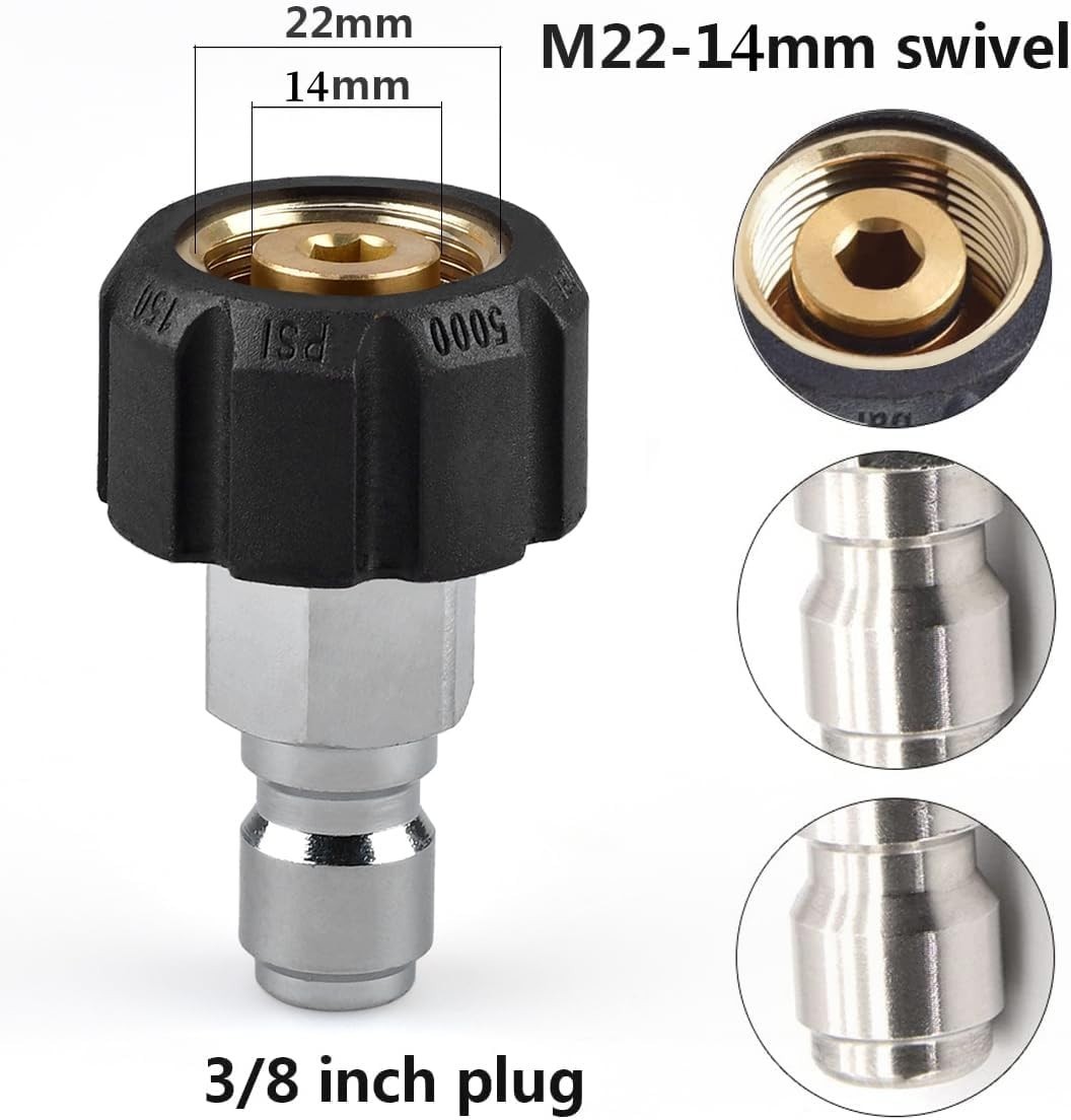 Efficient 38 in Quick-Connect Pressure Washer Adapter, Durable for All Cleaning