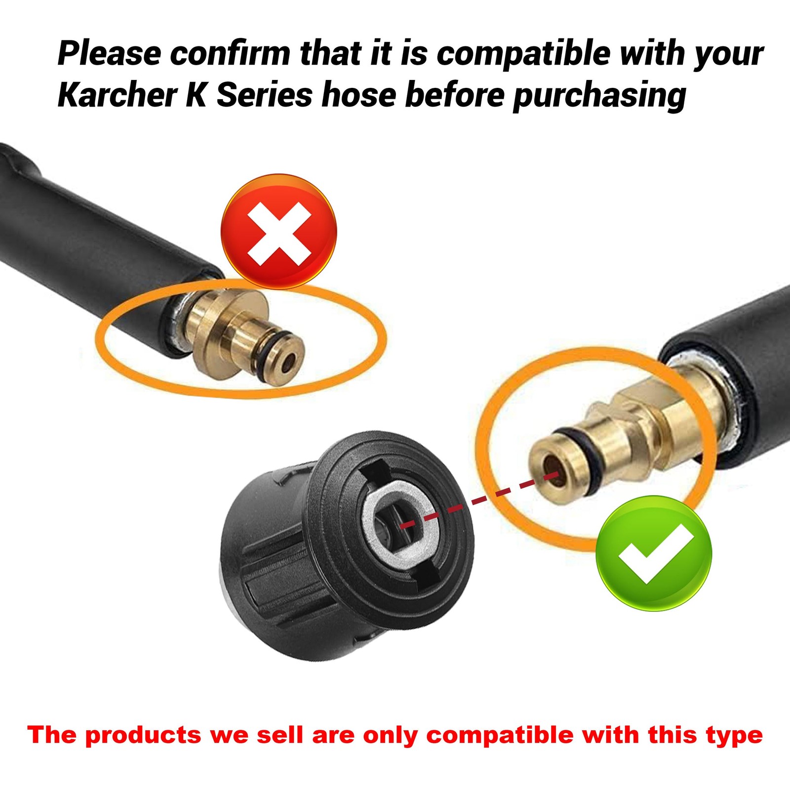 Pressure Washer Adapter For Gun And Power Washer Only Compatible Karcher Hose To