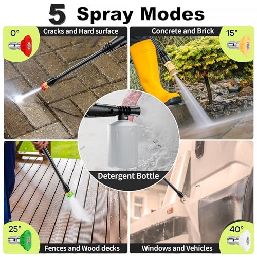 FOTING PRESSURE WASHER 4500PSI 4 QUICK CONNECT NOZZLES, HOSE & FILT – RED/BLACK