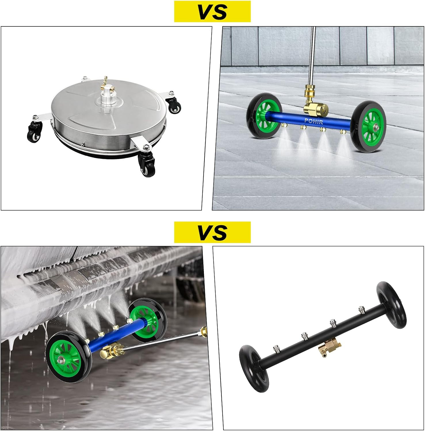 Undercarriage Pressure Washer Attachment Pro Max 16″, Surface Cleaner Water Broo